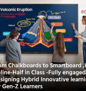 From Chalkboards to Smartboard ,Half Online-Half in Class -Fully engaged Designing Hybrid Innovative learning for Gen-Z Learners