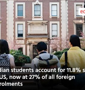 Indian students account for 11.8% surge in US, now at 27% of all foreign enrolments