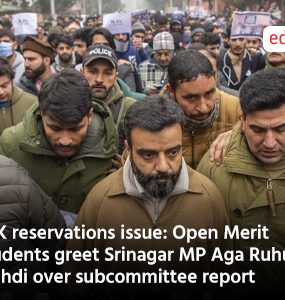 J&K reservations issue: Open Merit Students greet Srinagar MP Aga Ruhullah Mehdi over subcommittee report