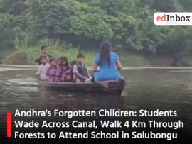 Andhra's Forgotten Children: Students Wade Across Canal, Walk 4 Km Through Forests to Attend School in Solubongu