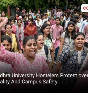 Andhra University Hostelers Protest over Food Quality And Campus Safety