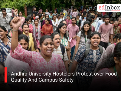 Andhra University Hostelers Protest over Food Quality And Campus Safety