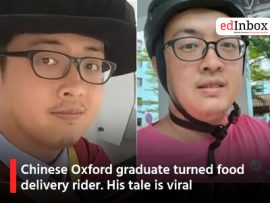 Chinese Oxford graduate turned food delivery rider. His tale is viral
