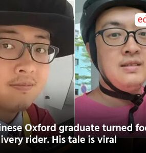 Chinese Oxford graduate turned food delivery rider. His tale is viral