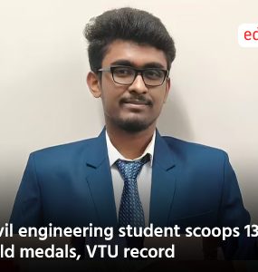 Civil engineering student scoops 13 gold medals, VTU record