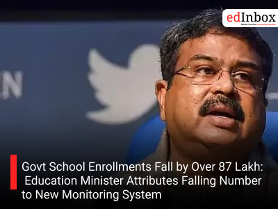 Govt School Enrollments Fall by Over 87 Lakh: Education Minister Attributes Falling Number to New Monitoring SystemGovt School Enrollments Fall by Over 87 Lakh: Education Minister Attributes Falling Number to New Monitoring System