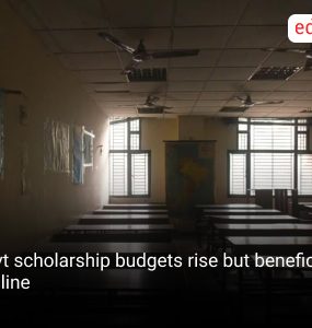 Govt scholarship budgets rise but beneficiaries decline