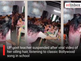 UP govt teacher suspended after viral video of her oiling hair, listening to classic Bollywood song in school