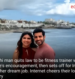 Delhi man quits law to be fitness trainer with wife's encouragement, then sets off for Ireland for her dream job. Internet cheers their love story