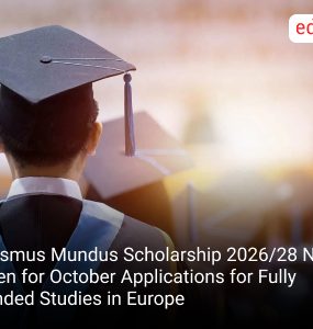 Erasmus Mundus Scholarship 2026/28 Now Open for October Applications for Fully Funded Studies in Europe