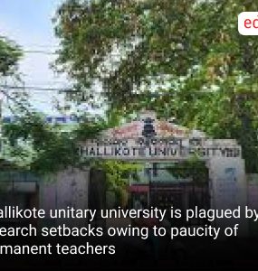 Khallikote unitary university is plagued by research setbacks owing to paucity of permanent teachers