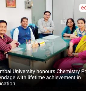 Mumbai University honours Chemistry Prof Shendage with lifetime achievement in education