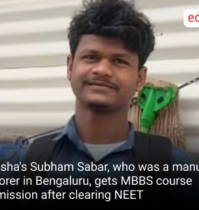 Odisha's Subham Sabar, who was a manual laborer in Bengaluru, gets MBBS course admission after clearing NEET