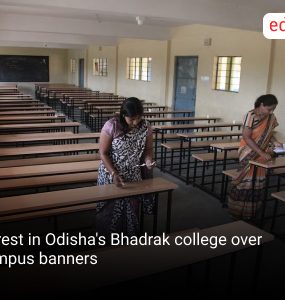 Unrest in Odisha's Bhadrak college over campus banners