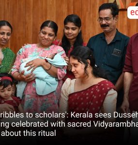 'Scribbles to scholars': Kerala sees Dussehra being celebrated with sacred Vidyarambham | All about this ritual