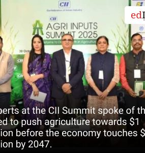 Experts at the CII Summit spoke of the need to push agriculture towards $1 trillion before the economy touches $10 trillion by 2047.