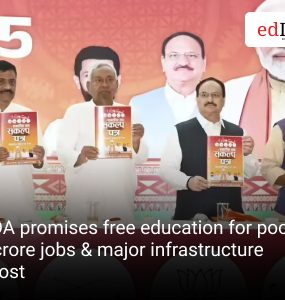 NDA promises free education for poor, 1 crore jobs & major infrastructure boost