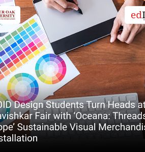 SOID Design Students Turn Heads at Aavishkar Fair with ‘Oceana: Threads of Hope’ Sustainable Visual Merchandising Installation