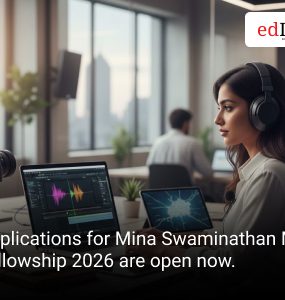 Applications for Mina Swaminathan Media Fellowship 2026 are open now.