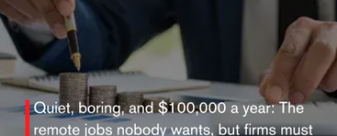 Quiet, boring, and $100,000 a year: The remote jobs nobody wants, but firms must get filled soon