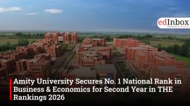 Amity University Secures No. 1 National Rank in Business & Economics for Second Year in THE Rankings 2026