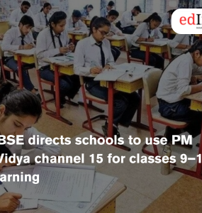 CBSE directs schools to use PM eVidya channel 15 for classes 9–11 learning