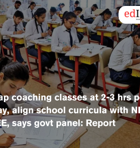 Cap coaching classes at 2-3 hrs per day, align school curricula with NEET, JEE, says govt panel: Report