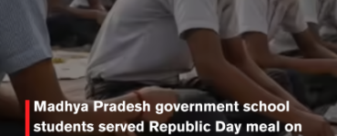 Madhya Pradesh government school students served Republic Day meal on torn book pages