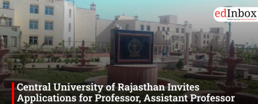 Central University of Rajasthan Invites Applications for Professor, Assistant Professor Posts