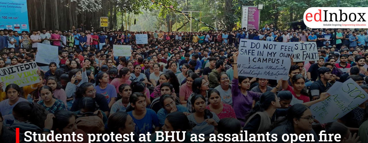 Students protest at BHU as assailants open fire at Birla Hostel inmate