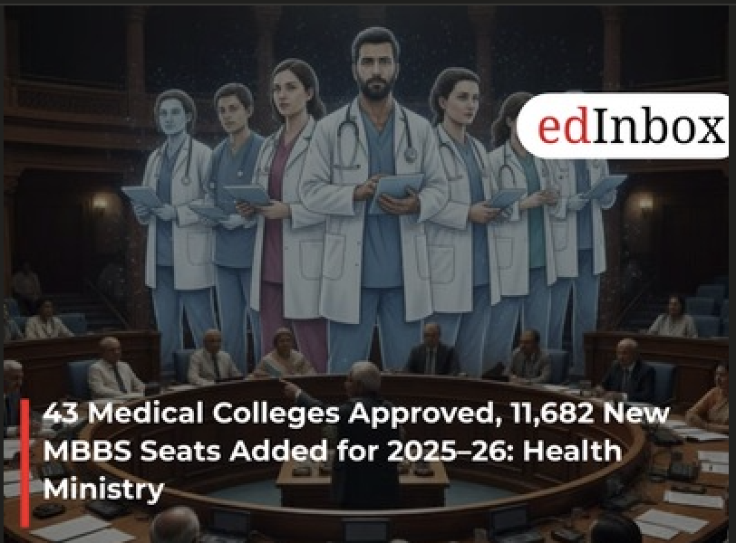43 Medical Colleges Approved, 11,682 New MBBS Seats Added for 2025–26: Health Ministry