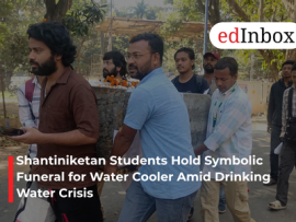 Shantiniketan Students Hold Symbolic Funeral for Water Cooler Amid Drinking Water Crisis