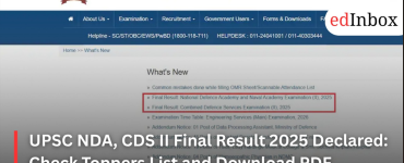 UPSC NDA, CDS II Final Result 2025 Declared: Check Toppers List and Download PDF