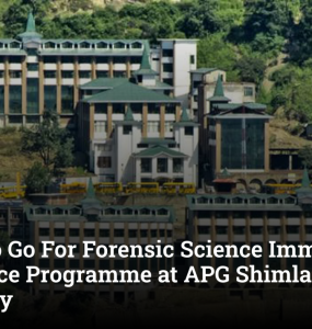 3 Days To Go For Forensic Science Immersive Experience Programme at APG Shimla University