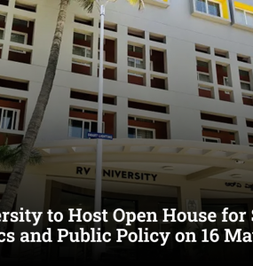 RV University to Host Open House for School of Economics and Public Policy on 16 May