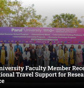 Parul University Faculty Member Receives International Travel Support for Research Event in France