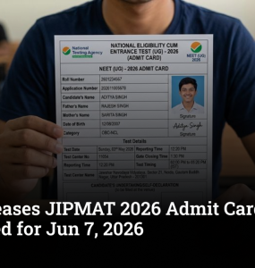 NTA Releases JIPMAT 2026 Admit Cards; Exam Scheduled for Jun 7, 2026