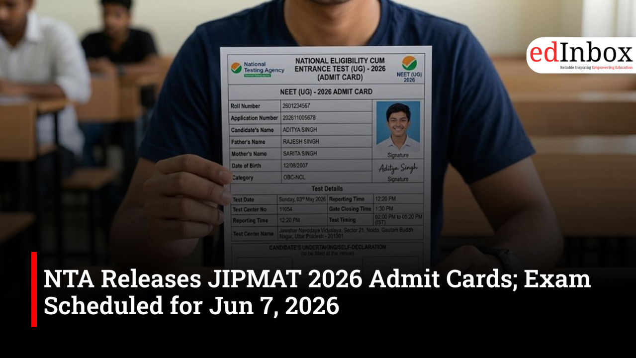 NTA Releases JIPMAT 2026 Admit Cards; Exam Scheduled for Jun 7, 2026