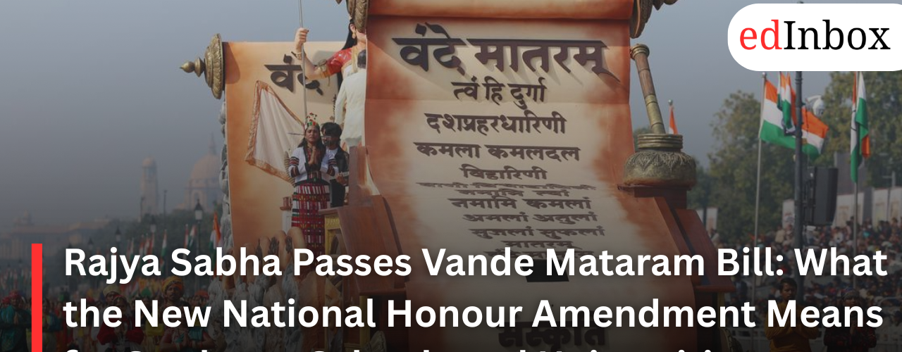 Rajya Sabha Passes Vande Mataram Bill: What the New National Honour Amendment Means for Students, Schools and Universities
