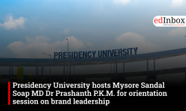 Presidency University hosts Mysore Sandal Soap MD Dr Prashanth P.K.M. for orientation session on brand leadership 