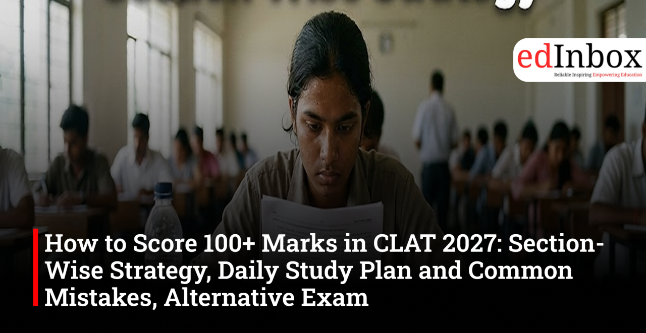 How to Score 100+ Marks in CLAT 2027: Section-Wise Strategy, Daily Study Plan and Common Mistakes, Alternative Exam