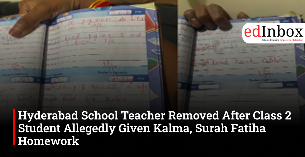 Hyderabad School Teacher Removed After Class 2 Student Allegedly Given Kalma, Surah Fatiha Homework