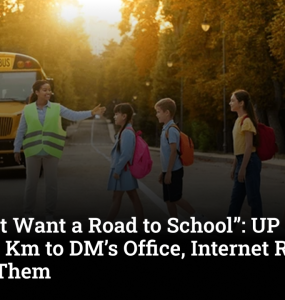 “We Just Want a Road to School”: UP Children March 5 Km to DM’s Office, Internet Rallies Behind Them