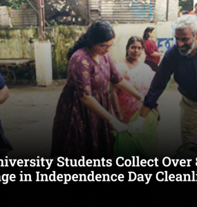 Parul University Students Collect Over 8 Trucks of Garbage in Independence Day Cleanliness Drive