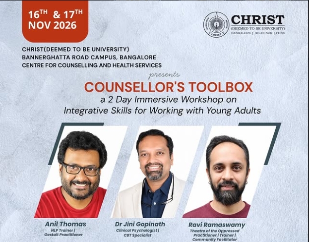 CHRIST University to Host Two-Day Counselling Workshop for Professionals Working With Young Adults